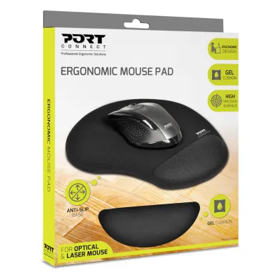 Port Ergonomic Gel Mouse Pad - Black (Open box)