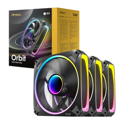 Antec ORBIT PWM 120mm ARGB Fan 3 Pack - Black (Open box)