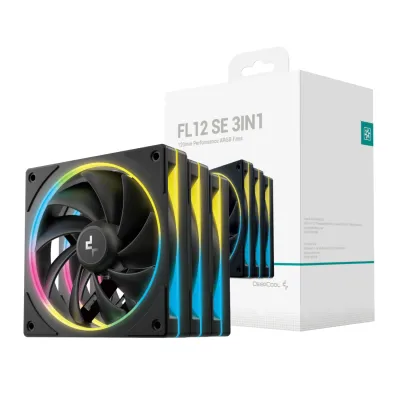 DeepCool FL12 SE 3-in-1 ARGB 120mm Fan Pack - Black (Open box)