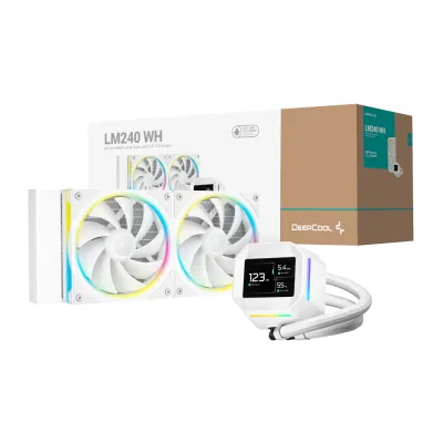 DeepCool LM240 ARGB 240mm AiO CPU Liquid Cooler - White
