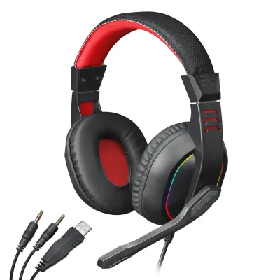 Redragon Over-Ear ARES Aux RGB Gaming Headset - Black (Open box)